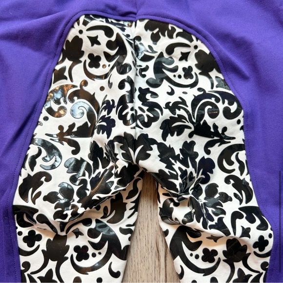 Buckwild Curvy Mare High Waist Breech Purple Damask Pants Size 38 - Picture 7 of 8